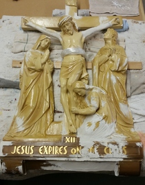 restoration of plaster statue
